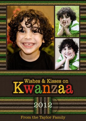 Personalized Holiday Cards, Kwanzaa Kisses Design