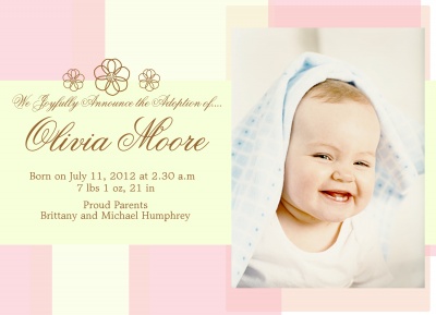 Birth Announcements, Special Flower Patch Design