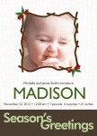 Holiday Birth Announcements - Holly Flower