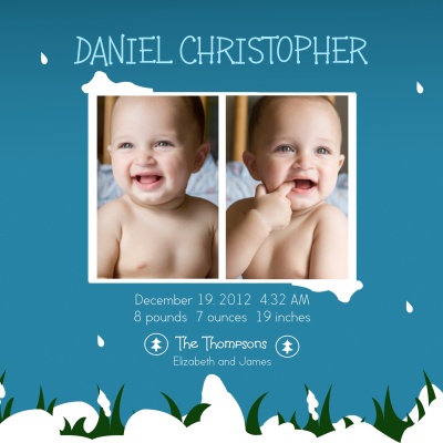 Birth Announcements, Sweetest Snowscape Design