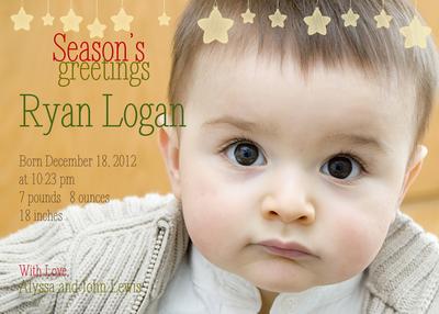 Birth Announcements, Season's Stars Design