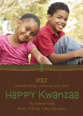 Personalized Holiday Cards, Kwanzaa Stripe Design