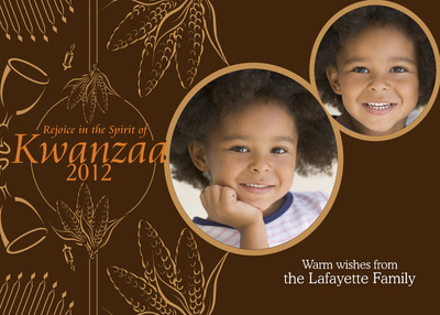 Personalized Holiday Cards, Kwanzaa Cornucopia Design