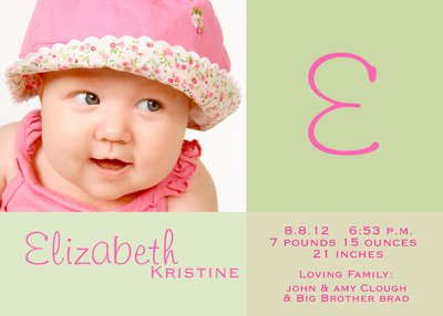 Birth Announcements, Signed with Love Design