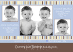 Infant Twin Birth Card  - Two by Two Blue