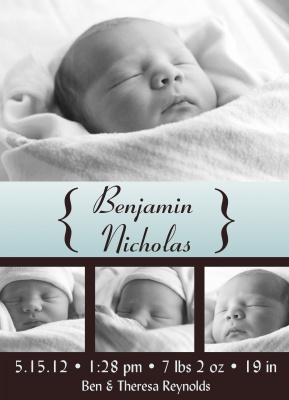 Birth Announcements, Just Blue Perfection Design