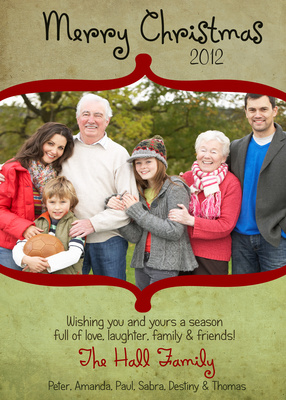 Personalized Holiday Cards, Christmas Bell Design