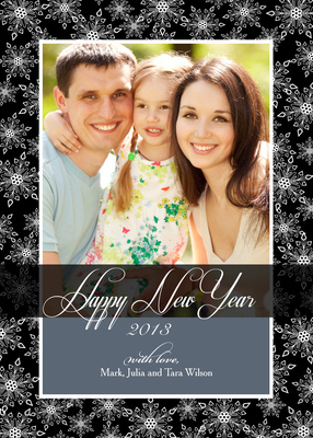 Personalized Holiday Cards, Snowflake Sparkle Design