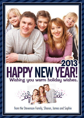 Personalized Holiday Cards, Wishing Stripe Design