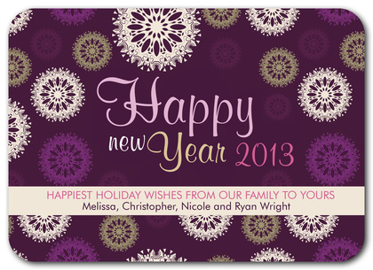 Personalized Holiday Cards, Wineberry Whimsy Design