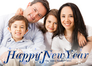 new years photo cards - Blue Satin Christmas