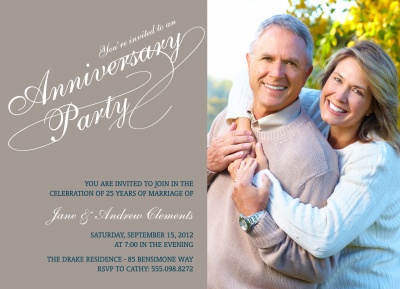 Wedding Anniversary Invitations, Party Script Design