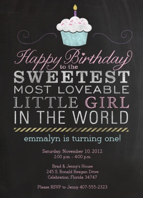 Kids Birthday Invitations, Sweetie Cake Design