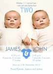 Double Number Onesies -  Twin Birth Announcements