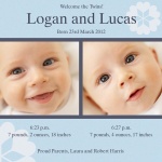 Double Duke Bouquet - Twin Birth Announcement Cards 