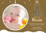 Bright Holiday Star -  Christmas Birth Announcement Cards
