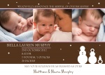 Sweet Snowgirls - Holiday Birth Announcement Cards 