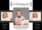 Just Perfection -  Twin Birth Announcements