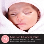 Rose Initial - Baby Girl Birth Announcements