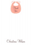 Cute Coral Bib - Baby Shower Thank You Cards