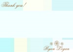 Turquoise Square - Personalised Baby Thank You Cards