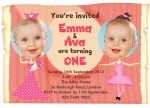 Sweet Birthday Stars - Twin Party Invitations