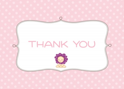 Thank You Cards for Women, Pink Baby Frill Design