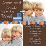 Double Lil' Boat Bash - Twin Party Invitations