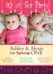 Twin Terrific Tea - Twin Birthday Invitations