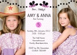 Double Sweet Bee Birthday - Twin Birthday Invitations