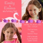Double Sweet Swan Party - Twin Party Invitations
