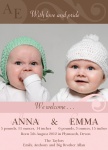 Peppermint Twins - Twin Birth Announcement Cards 