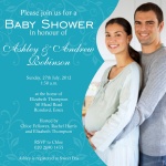 Family Big Blue Swirl - Couples Baby Shower Invitations 