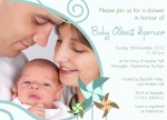 Family Aqua Pinwheels - Arrival Baby Shower Invitations