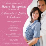 Family Sweet Pink Swirl - 	Baby Shower Invitations for Couples