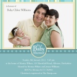 Baby's Aquitaine Stripe - Arrival Baby Shower Invitations