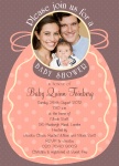 Coral Family Bib - Arrival Baby Shower Invitations