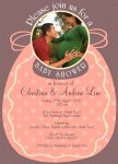Couple's Coral Bib - 	Baby Shower Invitations for Couples