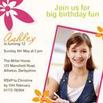 Go Flower Power - Teenage Party Invitations