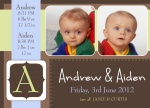 Double Beyond Compare - Twin Birth Announcement Cards 