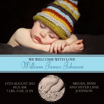 Birth Announcement Cards, Warmest Welcome Design