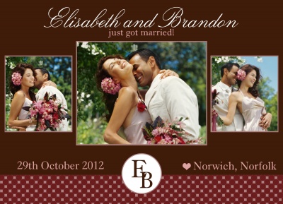Wedding Announcements, Berry Chocolate Design