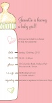 Pink Bottles Up - Baby Girl Shower Invites