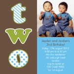 Two Terrific Twos - Twin Party Invitations