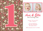 Our Twins Party Sweets - Twin Birthday Invitations