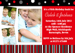 Double Red Cherry Bash - Twin Birthday Invitations