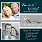 Blue & Silver -  Wedding Anniversary Invitations 