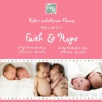 Sweet Starlings - Twin Birth Announcement Cards 