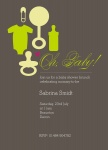 Baby Bag Green - Unisex Baby Shower Invitations