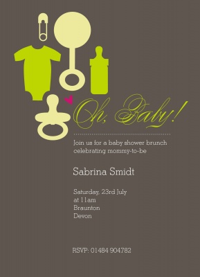 Baby Shower Invites , Baby Bag Green Design